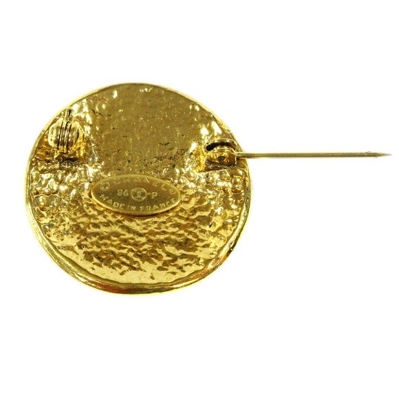 Authentic CHANEL CC Medallion Motif Brooch Pin Corsage Gold-Tone 94P Vintage - Picture 2 of 4